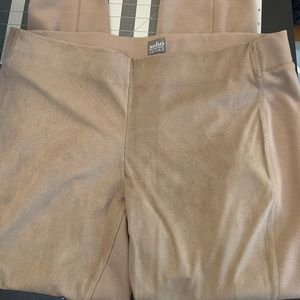 NY&Co. Soho tan suede front leggings. SzXL.